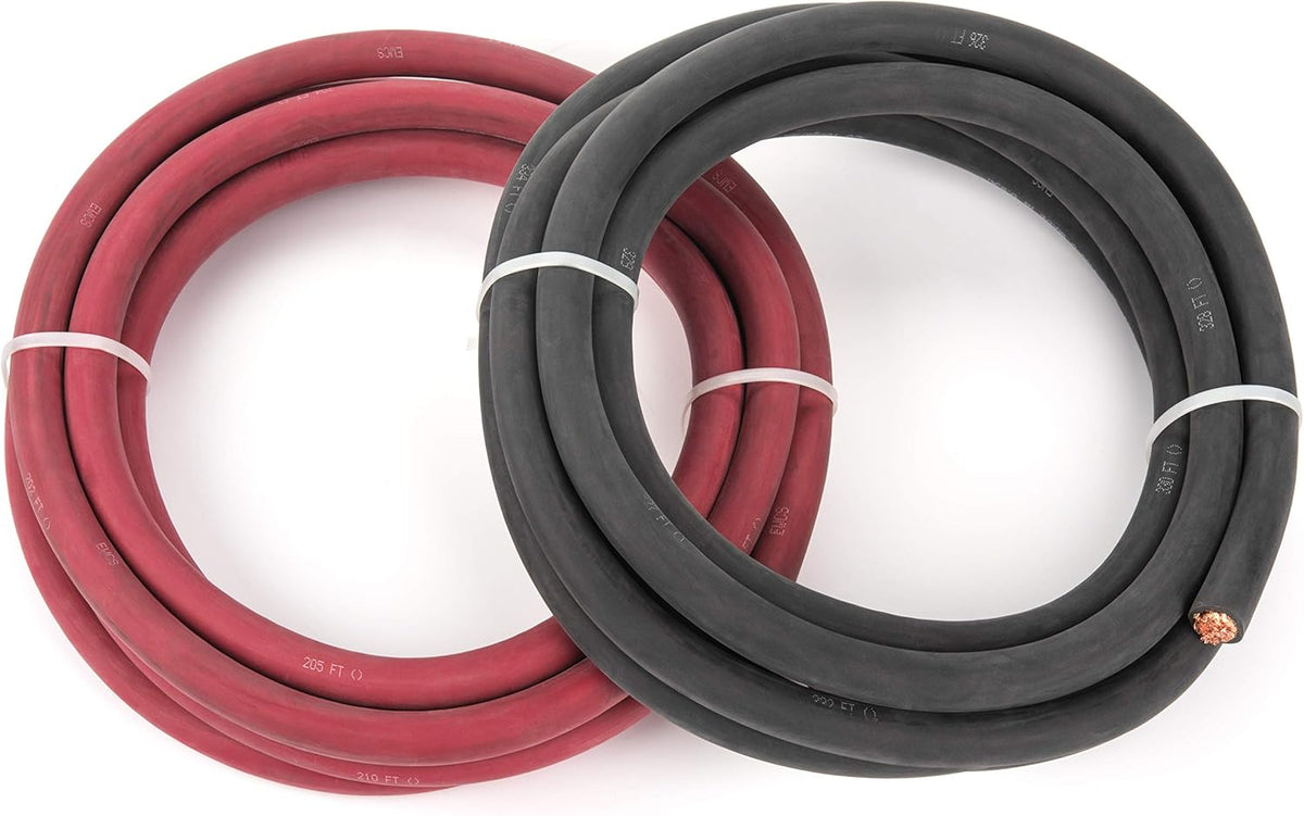 10 Feet Black + 10 Feet Red 4/0 Gauge Copper Welding Cable 600 Volt H3249