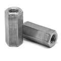 7/16 inch-20 Hex Rod Coupling Nut Low Carbon Steel Plain Finish B39266