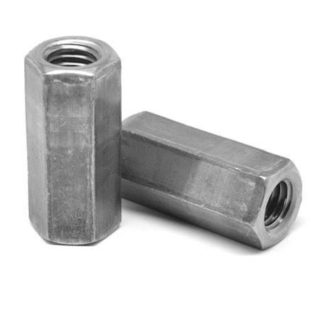 7/16 inch-20 Hex Rod Coupling Nut Low Carbon Steel Plain Finish B39266