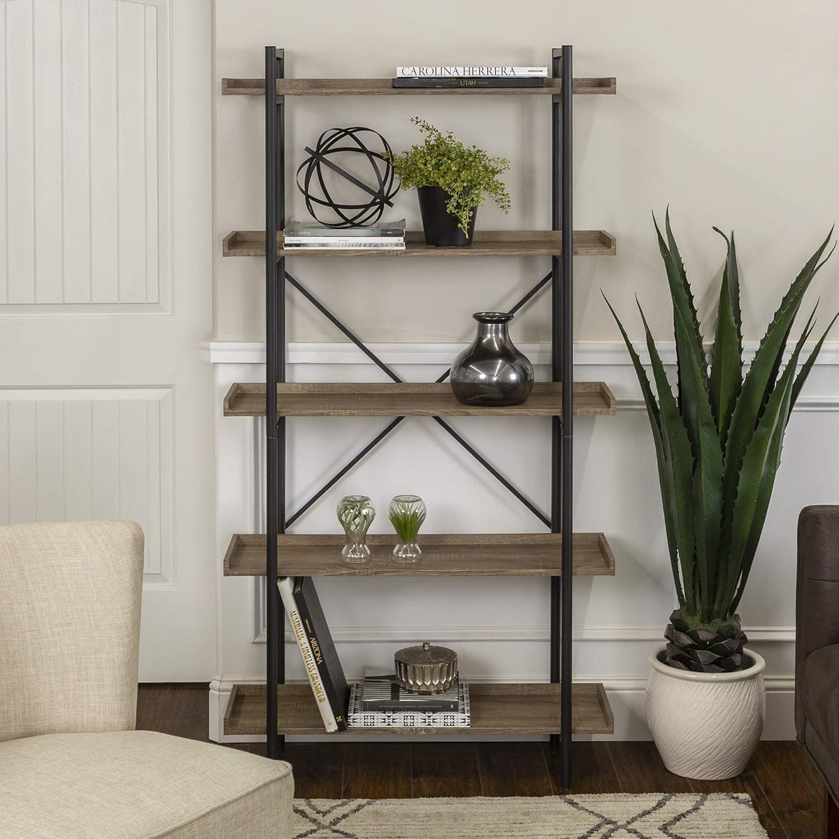 5-Shelf Metal Bookcase T65888
