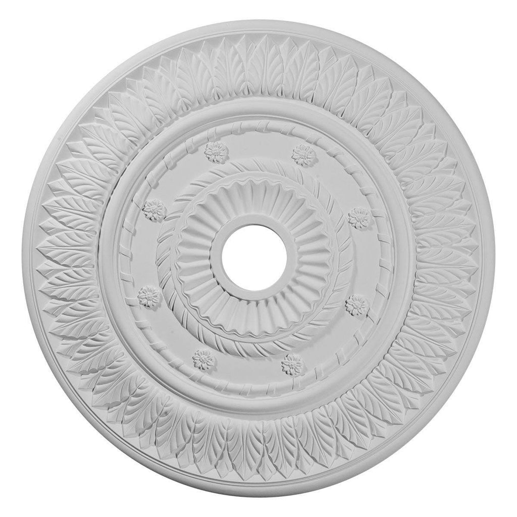 Hand-Painted Brushed Mahogany Leaf Ceiling Medallion V38813