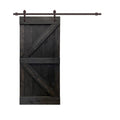 Stained Wood Sliding Barn Door with Hardware Kit O71651
