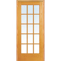 Unfinished Pine Wood 15 Lite Clear Glass Left Hand Prehung Interior Door K12019
