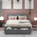 King Platform Bed Frame with Headboard and Footboard V161202