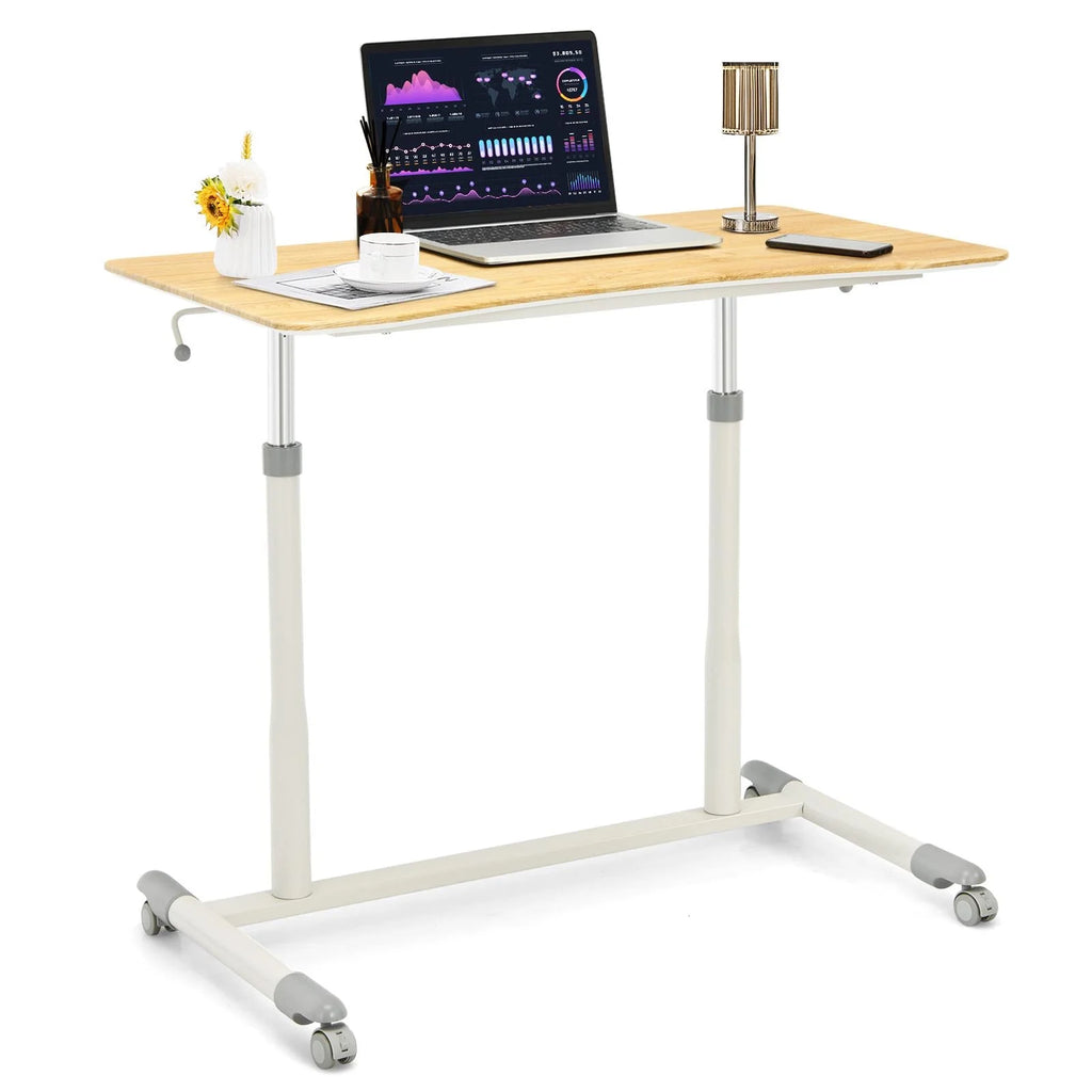 Height Adjustable Standing Desk with Lockable Casters O42082