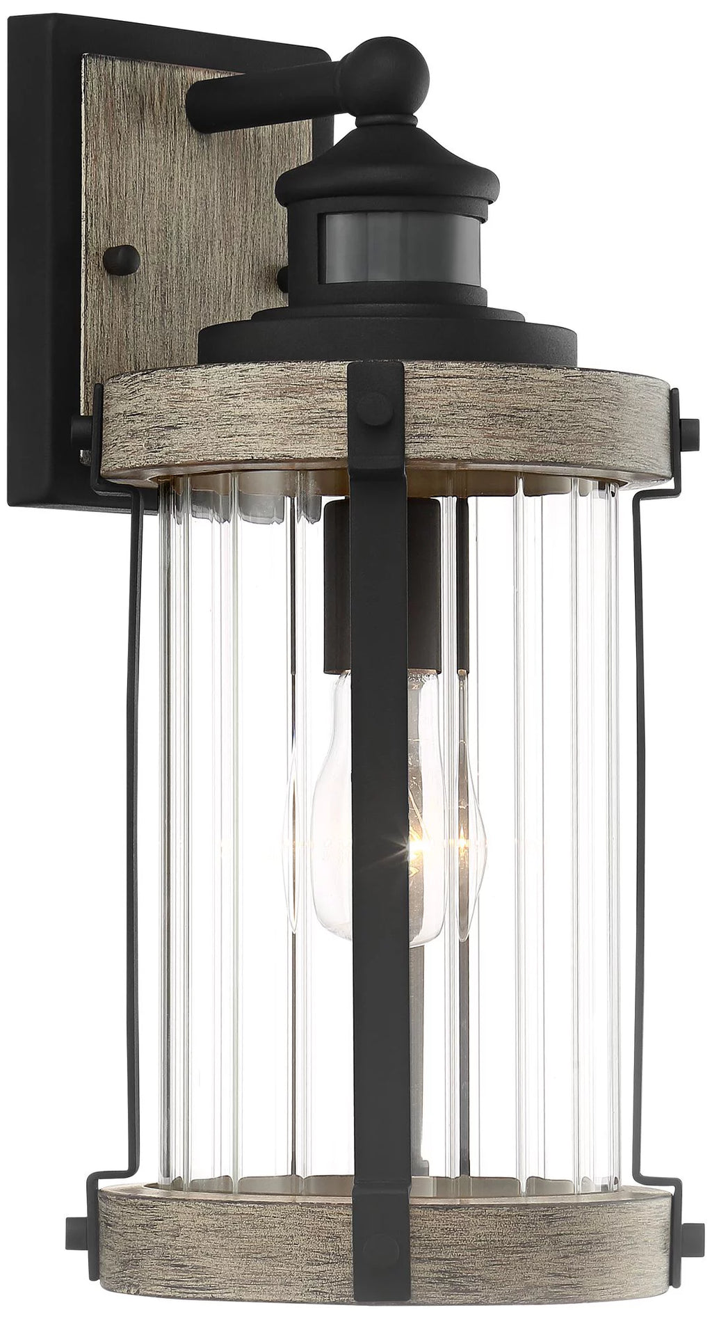 Set of 2 Gray Black Motion Sensor Dusk to Dawn Outdoor Wall Light Z74577
