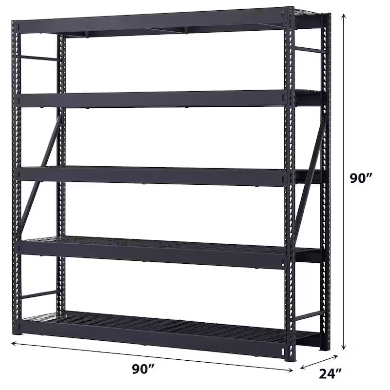 5-Tier Steel Garage Storage Shelving Unit in Black Z2454