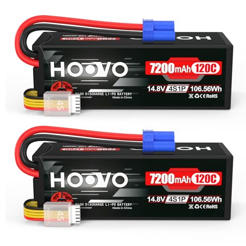 7.4V 70C 6200mAh 2S Lipo Battery Hard Case with Plug 2 Packs W223366