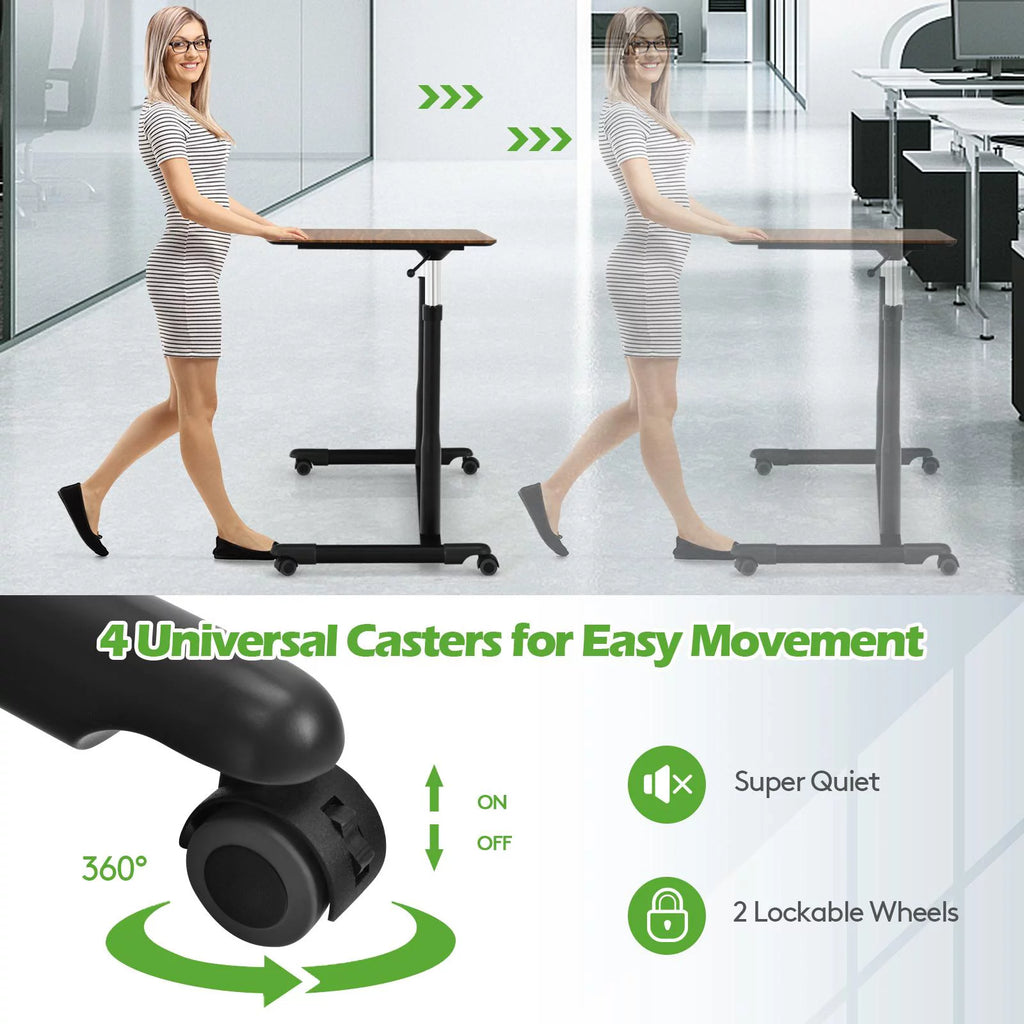 Height Adjustable Standing Desk with Lockable Casters O42082
