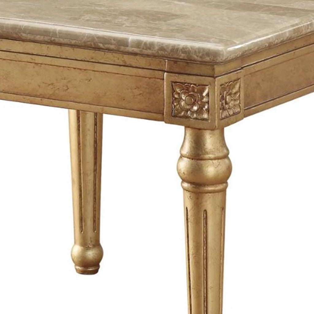 Marble Top End Table with Wooden Turned Legs Z186221