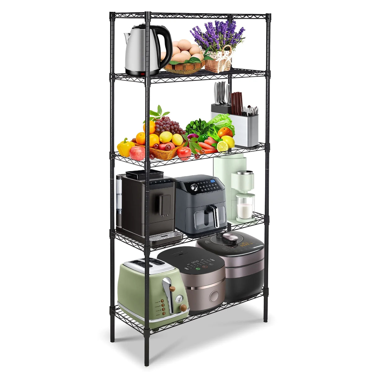 5 Tier Metal Storage Shelving Unit 35 x 14 x 70" R123565