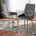 Grey and Gold Dining Chair Set of 2 G3627