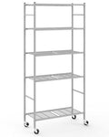 5 Tier Metal Storage Shelves with Wheels A59185
