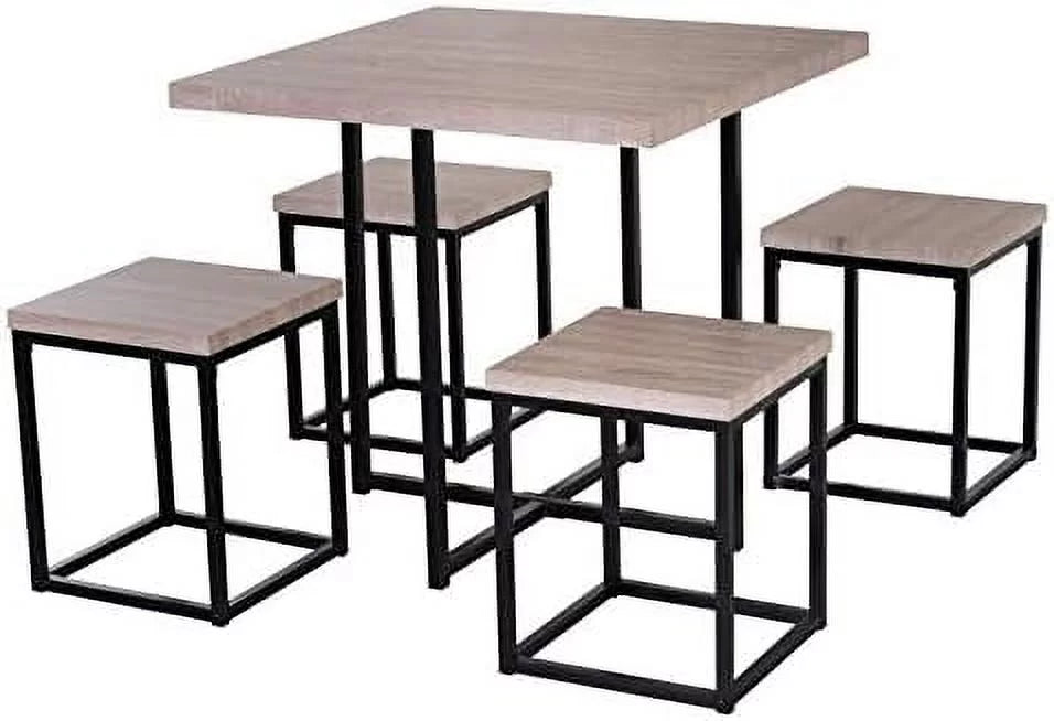 5 Piece Walnut Dining Table Set for 4 T210
