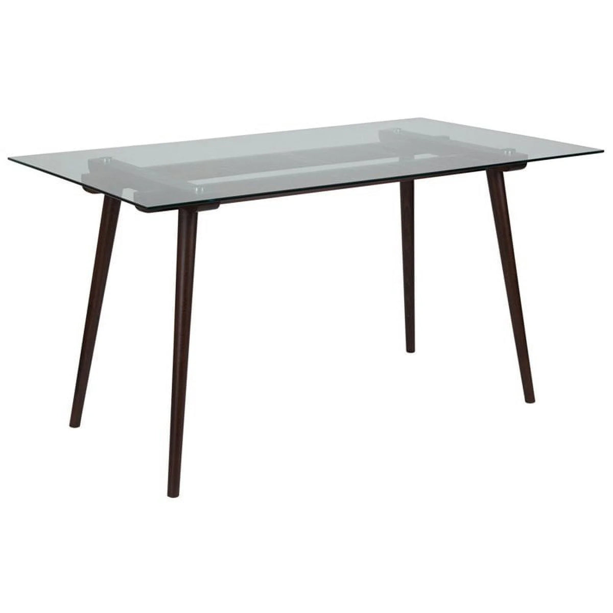 Rectangular Wood and Glass Top Table in Espresso F27481