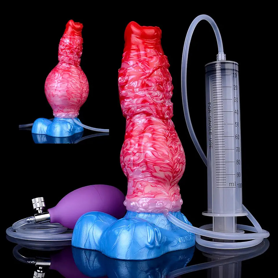Inflatable Silicone Suction Cup Dildo Anal Plug K5275