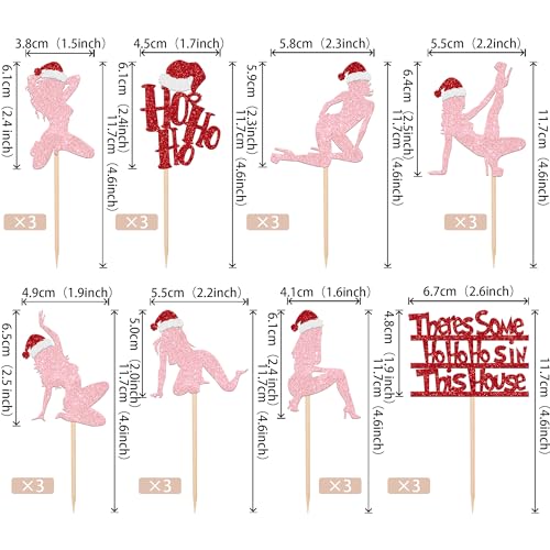 36 PCS Christmas Cupcake Toppers Double Sided Cupcake Picks M659