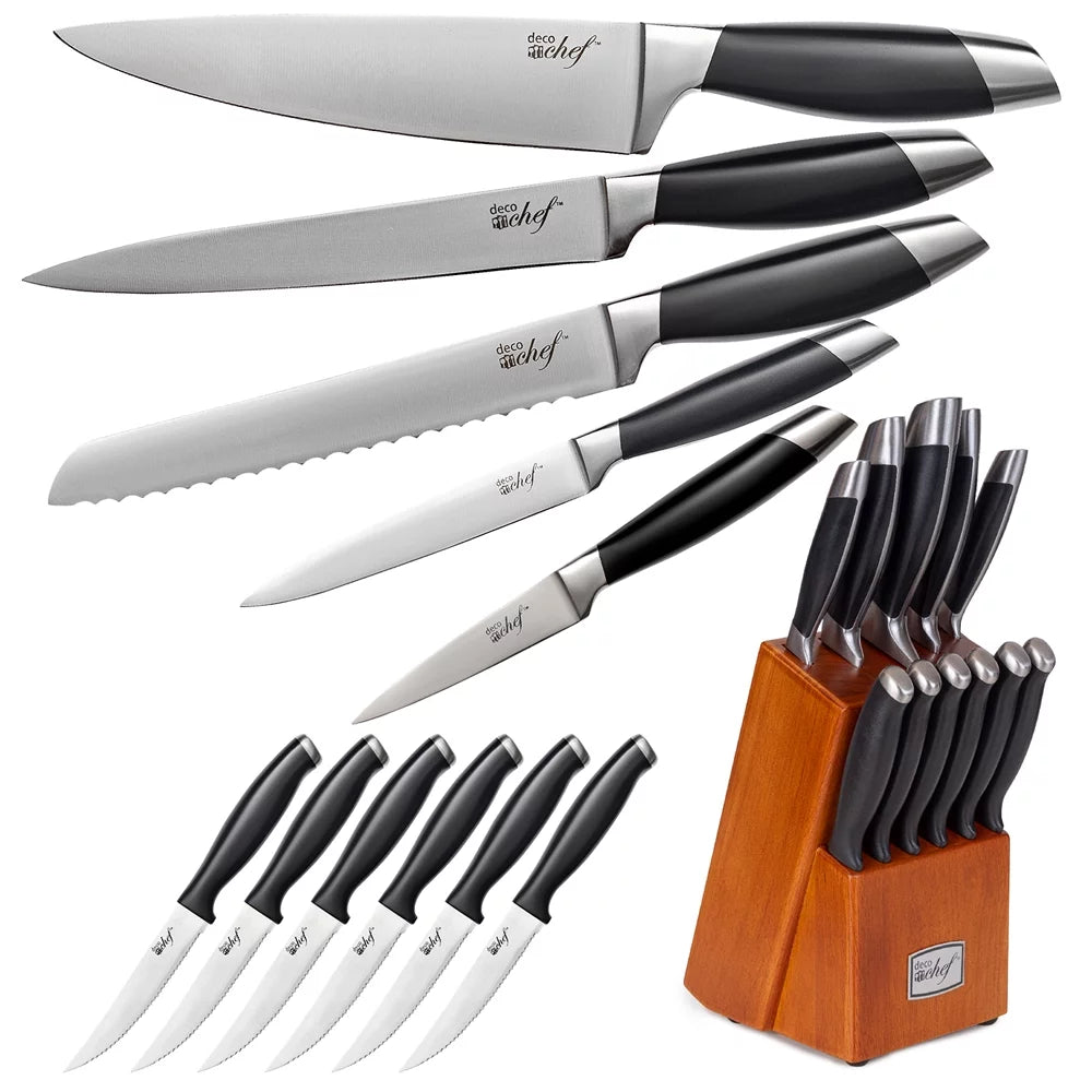 7-Piece Stainless Steel Cookware Set and 12 Piece Knife Set O61640