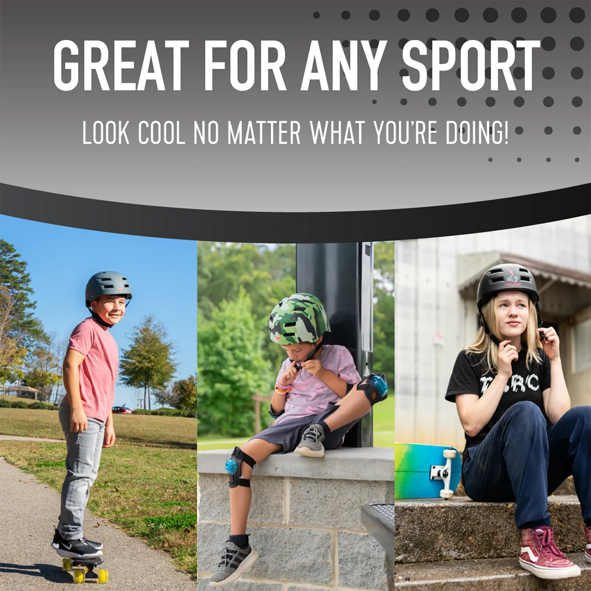 Black Multi Sport Skateboard and Bike Helmet M366