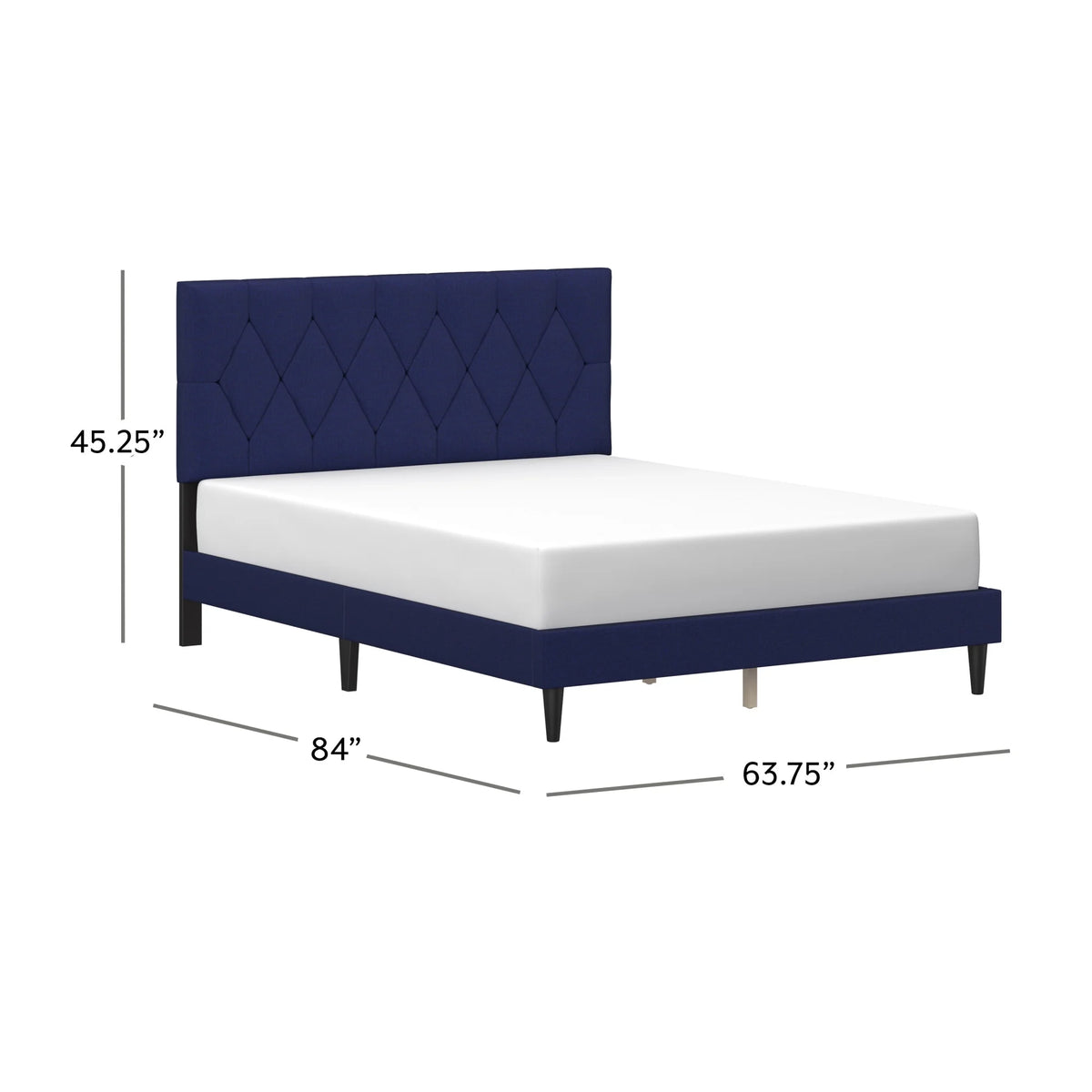 Gray Diamond Tufted Upholstered Queen Platform Bed N5264