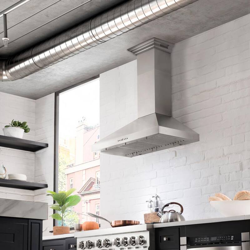 48 in. 400 CFM Ducted Wall Mount Range Hood in Stainless Steel O506845