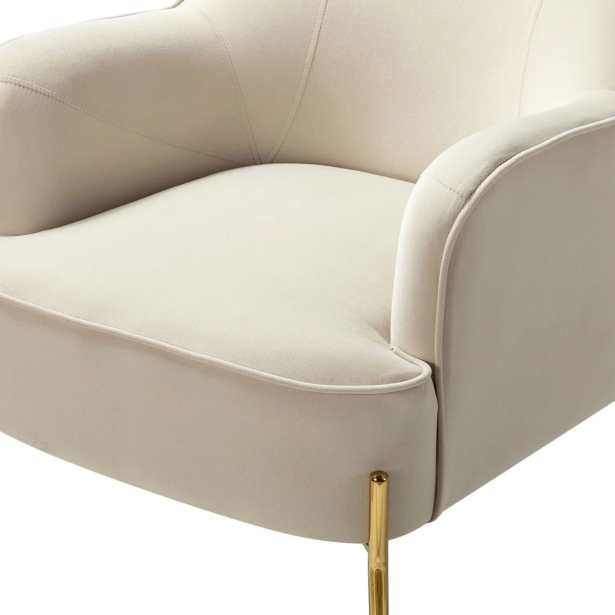 Modern Velvet Accent Chair with Metal Legs F3455