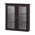 Wooden Wall Cabinet with 2 Glass Doors U6873