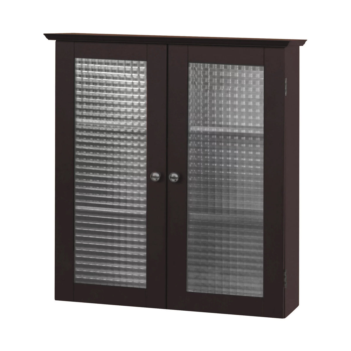 Wooden Wall Cabinet with 2 Glass Doors U6873