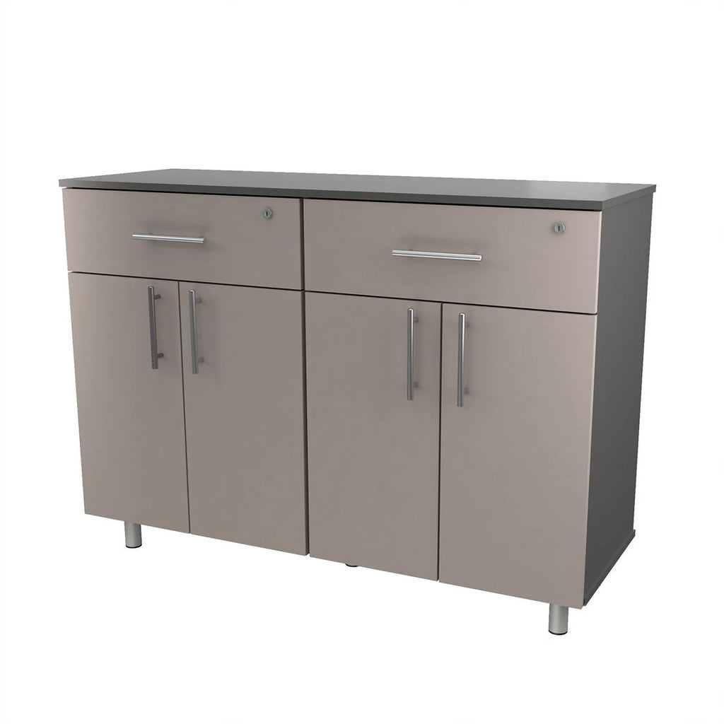 Engineered Wood Double Storage Garage Cabinet in Taupe L897149