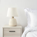 16" Natural Carved Ceramic Accent Table Lamp L134