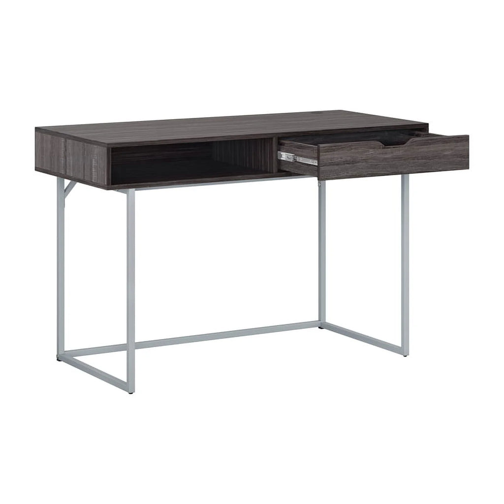 Modern Single Drawer Gray Wood Grain Finish Desk W549883