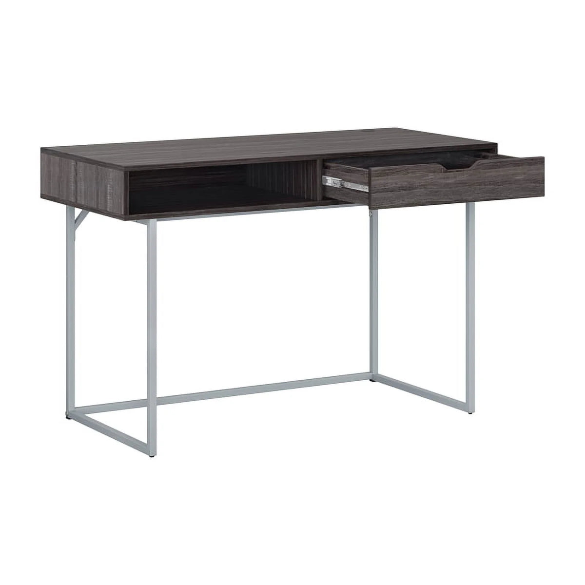 Modern Single Drawer Gray Wood Grain Finish Desk W549883