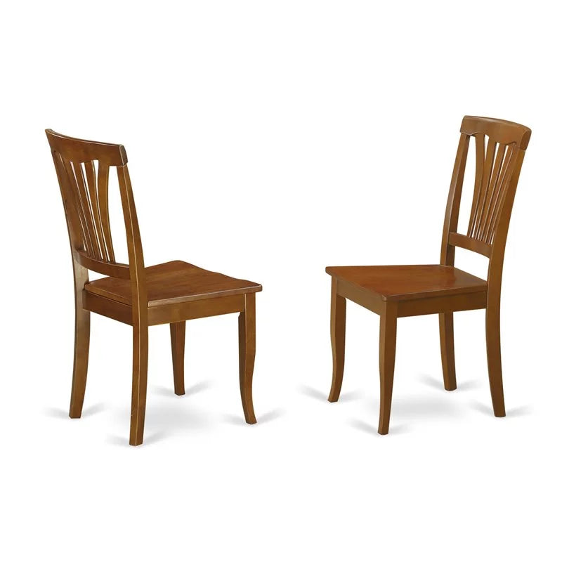 7-piece Brown Dining Set with Wood Seat S390