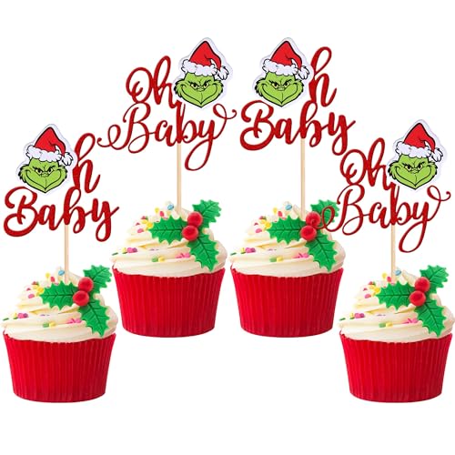 36 PCS Christmas Cupcake Toppers Double Sided Cupcake Picks M659
