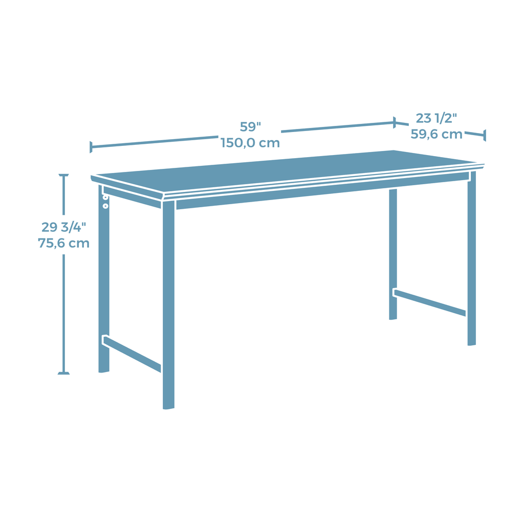 60" x 24" Office Table/Desk, Kiln Acacia Finish N500430