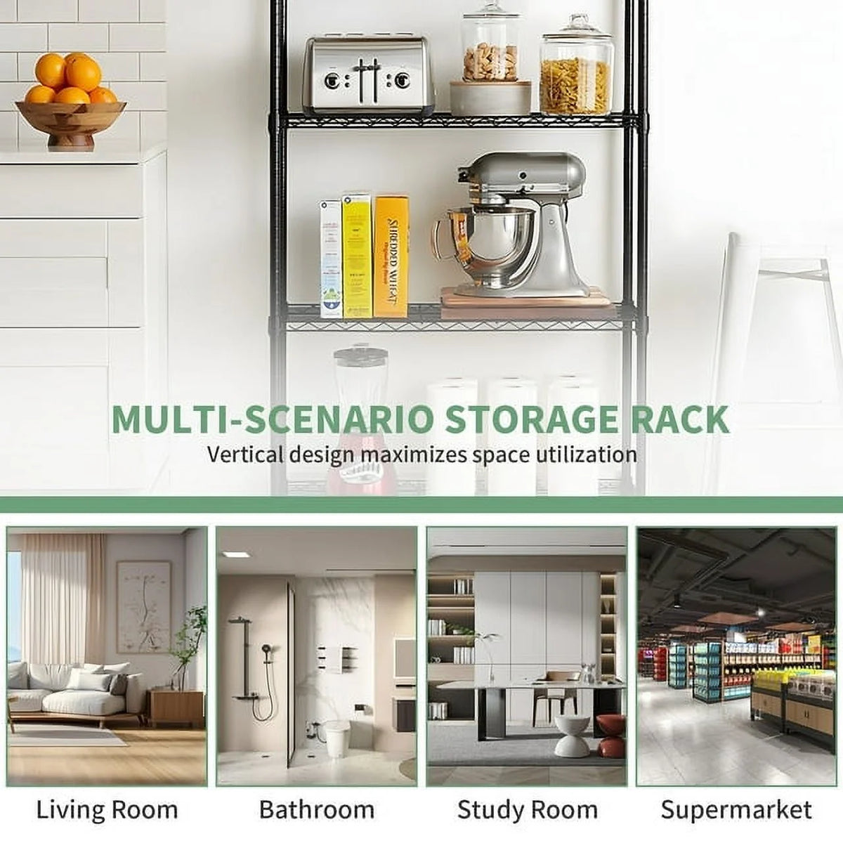 5 Tier Metal Storage Shelving Unit 35 x 14 x 70" R123565