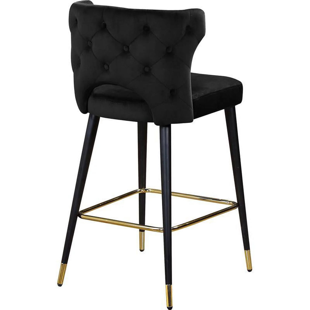 Black Velvet Bar Stool Set of 2 H4456
