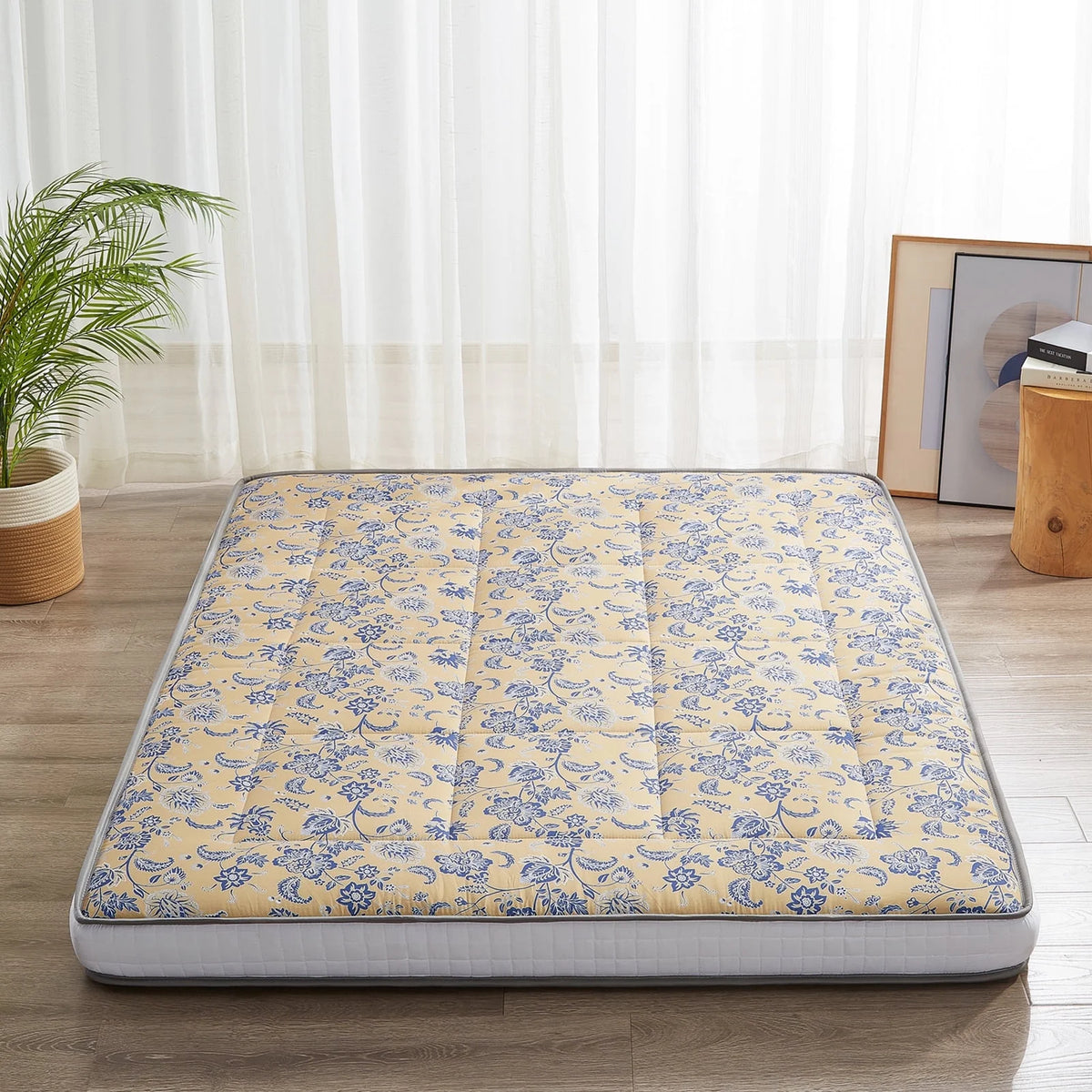 6 Extra Thick Foldable Japanese Floor Mattress, Black, Twin E729