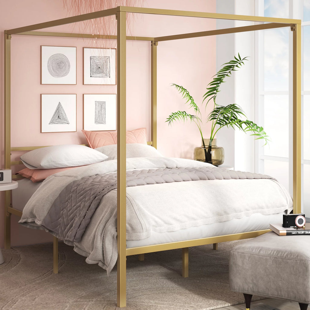 Queen Metal Canopy Platform Bed Frame B85698