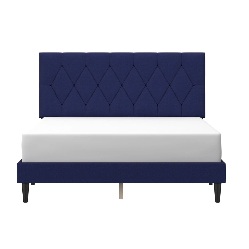 Gray Diamond Tufted Upholstered Queen Platform Bed N5264