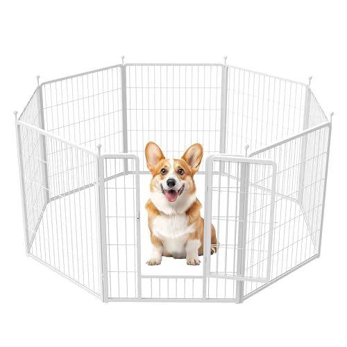 32 Inch 8 Panels Heavy Duty Metal Portable Pet Playpen Q387877