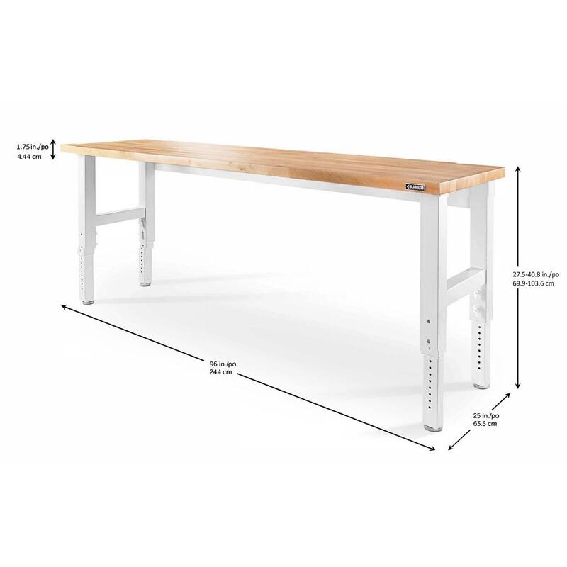 Adjustable Height Workbench with Hardwood Top B850