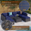 9-Piece Rattan Wicker Cushioned Patio Sectional Sofa Set J362159