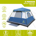 6 Person Waterproof Pop Up Camping Tent with Top Rainfly M9191