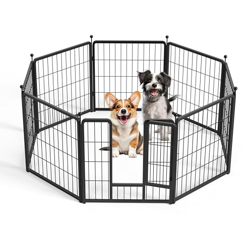 32 Inch 8 Panels Heavy Duty Metal Portable Pet Playpen Q387877