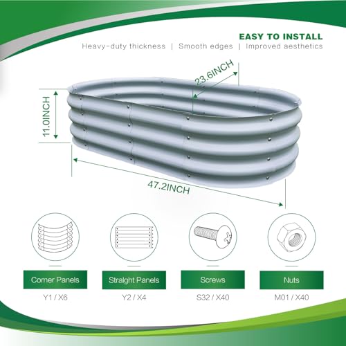 Galvanized Raised Garden Bed Dark Grey O985988