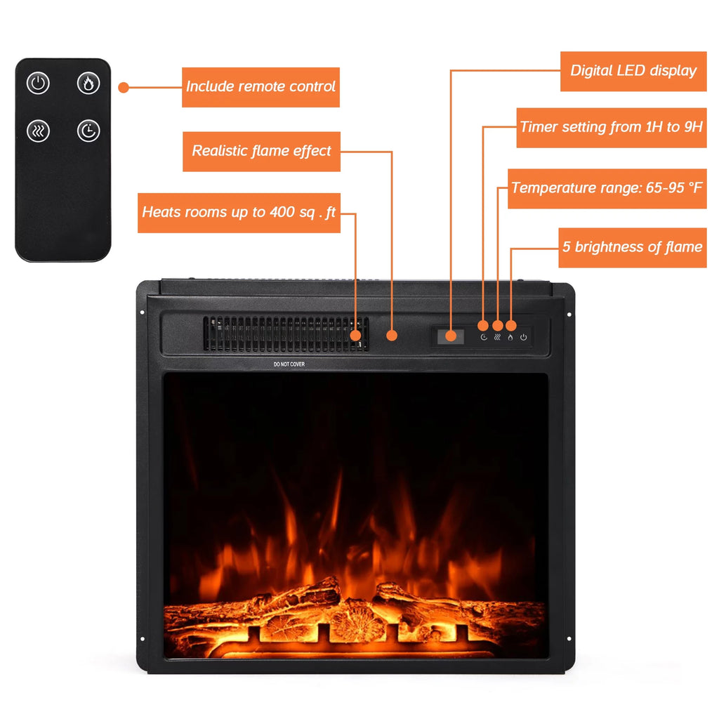 Black 70 inch Wood Fireplace TV Stand D698519