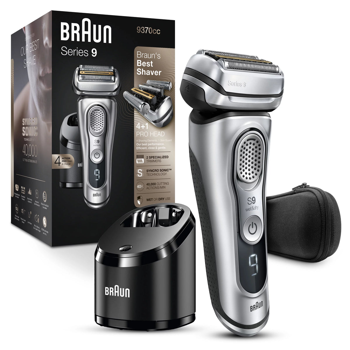 Wet Dry Rechargeable Electric Shaver with Clean Station R186557