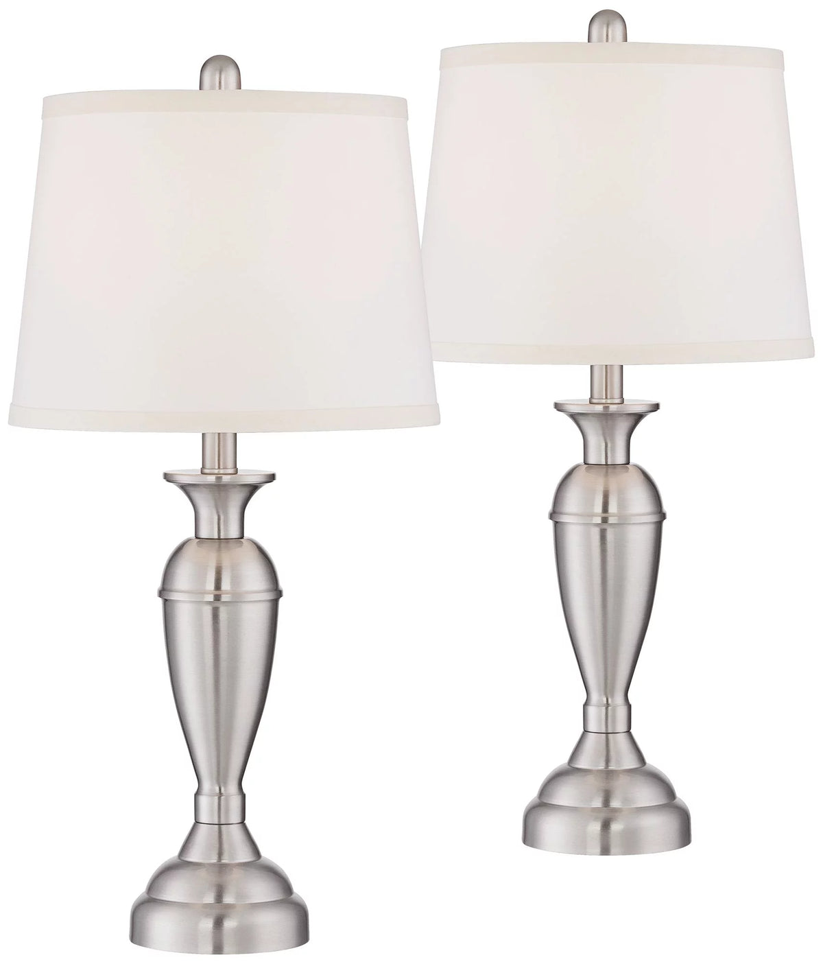 Set of 2 Brushed Nickel Table Lamps E3705