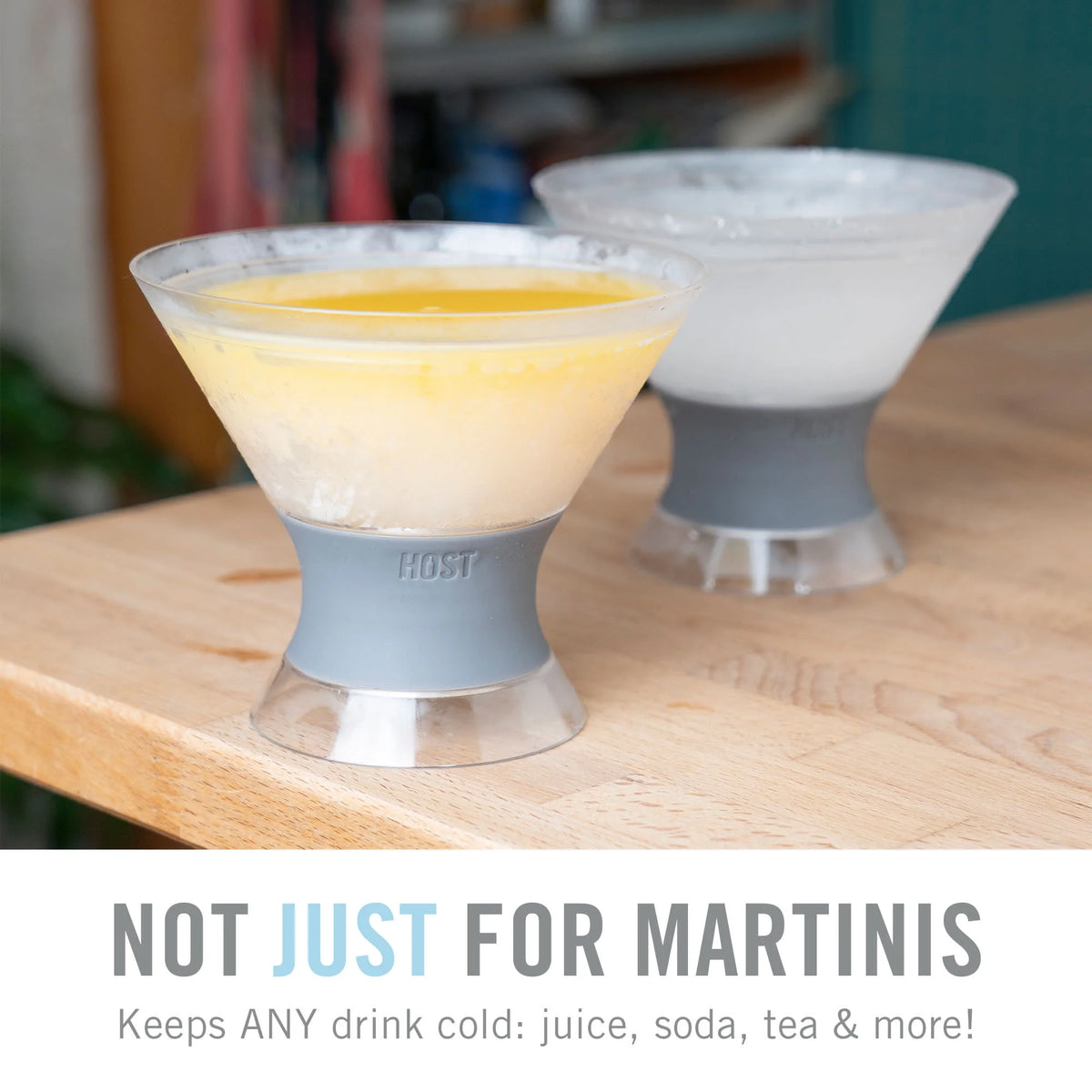 Double Wall Insulated Plastic Cooling Cups, Set of 2, Grey Y6301